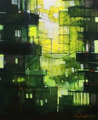 Salman Farooqi, 24 x 30 Inch, Acrylic on Canvas, Cityscape Painting, AC-SF-426